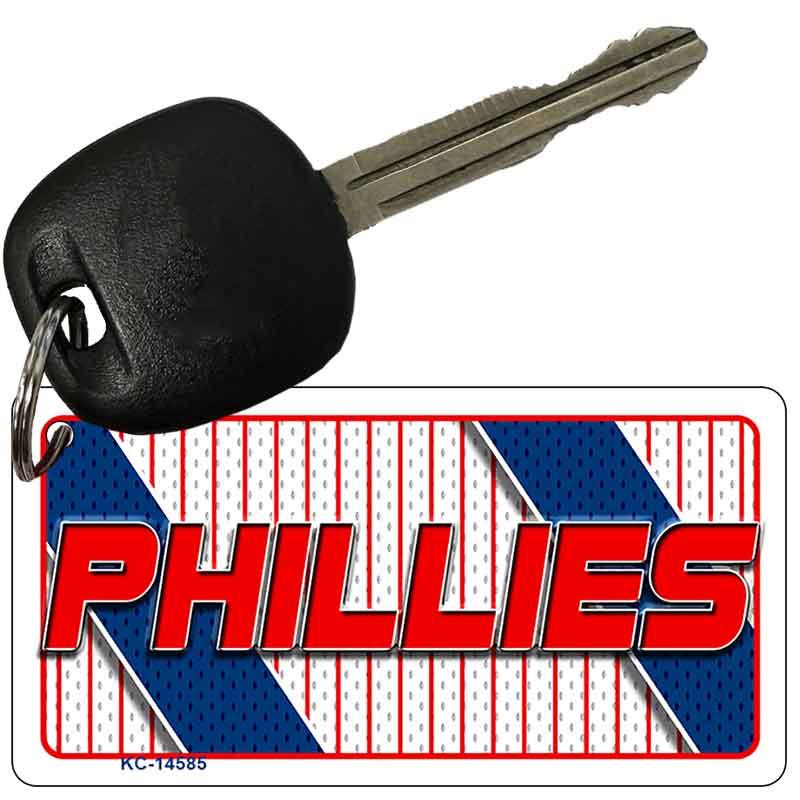 PHILLIES Graphic Novelty Aluminum Key Chain KC-14585 2.25" x 1.125" Key Chain (KC)