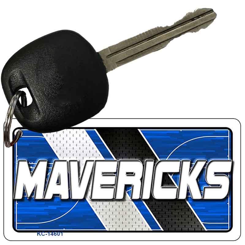 Key with a 'Mavericks' keychain on a white background