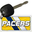 Key with a Pacers keychain on a white background