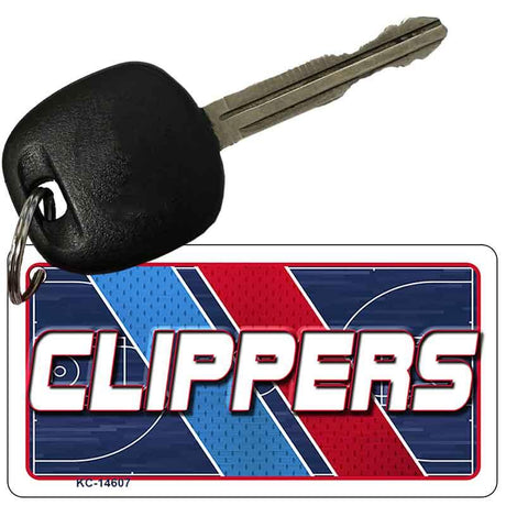 Key with a 'Clippers' logo keychain on a white background