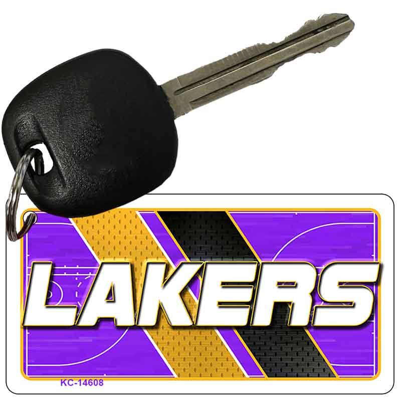 LAKERS Graphic Novelty Aluminum Key Chain KC-14608 2.25" x 1.125" Key Chain (KC)