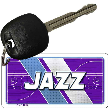 Key with a 'Jazz' logo keychain on a white background