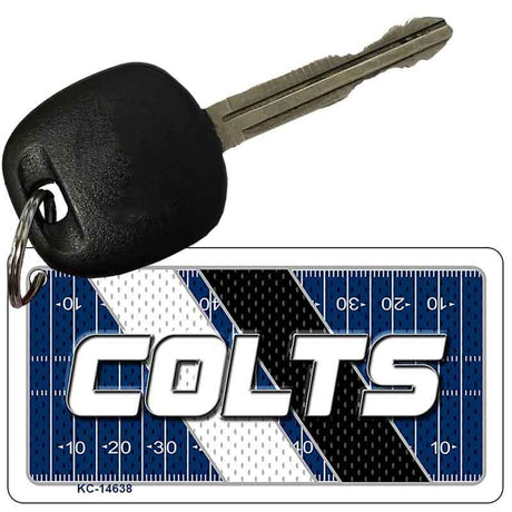 COLTS Graphic Novelty Aluminum Key Chain KC-14638 2.25" x 1.125" Key Chain (KC)