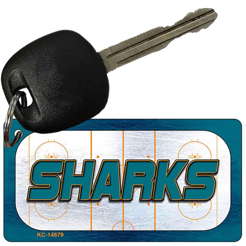 SHARKS Graphic Novelty Aluminum Key Chain KC-14679 2.25" x 1.125" Key Chain (KC)