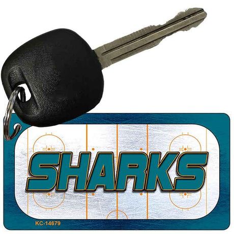 SHARKS Graphic Novelty Aluminum Key Chain KC-14679 2.25" x 1.125" Key Chain (KC)