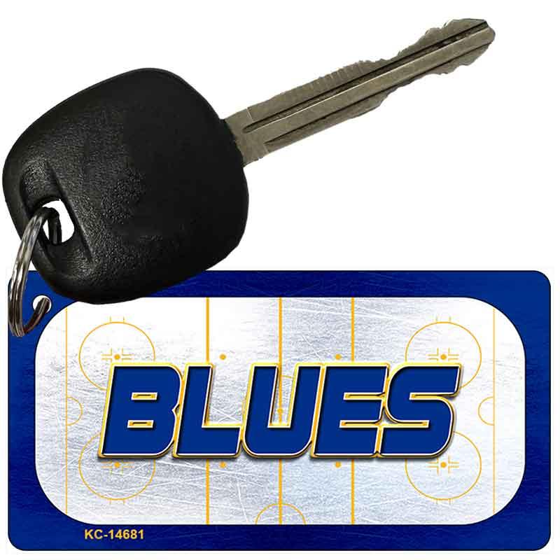 BLUES Graphic Novelty Aluminum Key Chain KC-14681 2.25" x 1.125" Key Chain (KC)