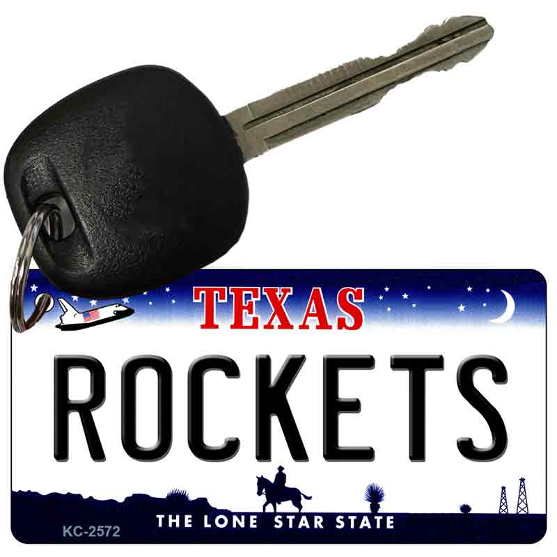 Rockets Texas State License Plate Tag Key Chain KC-2572