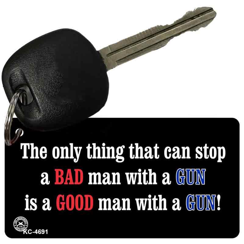 Good Man With Gun Novelty Aluminum Key Chain KC-4691