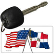 Dominican Republic USA Crossed Flags Novelty Aluminum Key Chain KC-5125