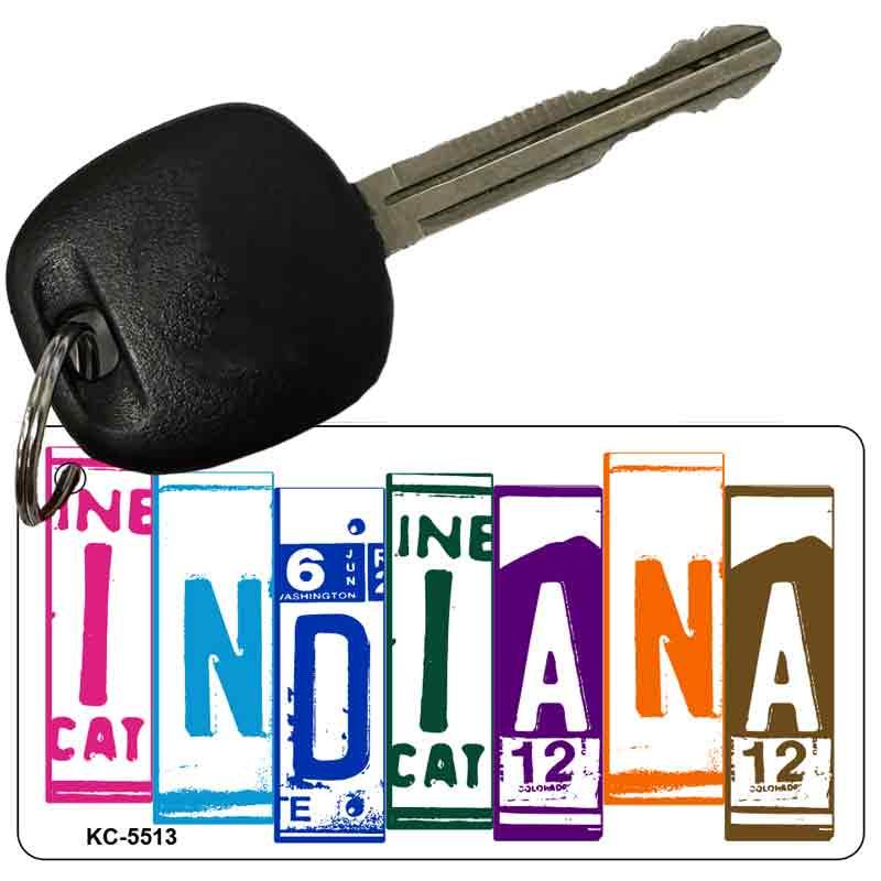 Indiana License Plate Tag Art Metal Novelty Aluminum Key Chain KC-5513