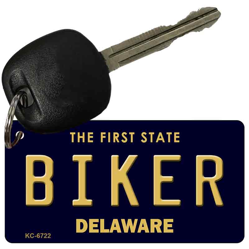 Biker Delaware State License Plate Tag Key Chain KC-6722
