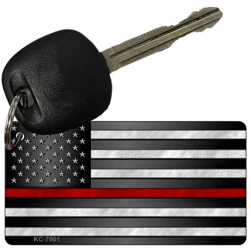 American Flag Thin Red Line Novelty Aluminum Key Chain KC-7901