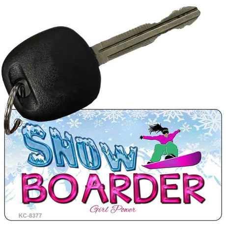 Snow Boarder Girl Novelty Metal Key Chain KC-8377