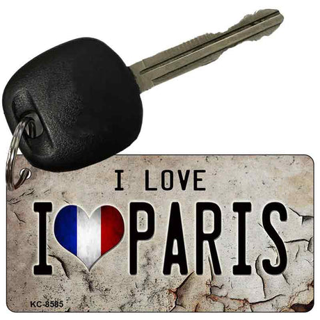 I Love Paris Novelty Metal Key Chain KC-8585 2.25" x 1.125" Key Chain (KC)