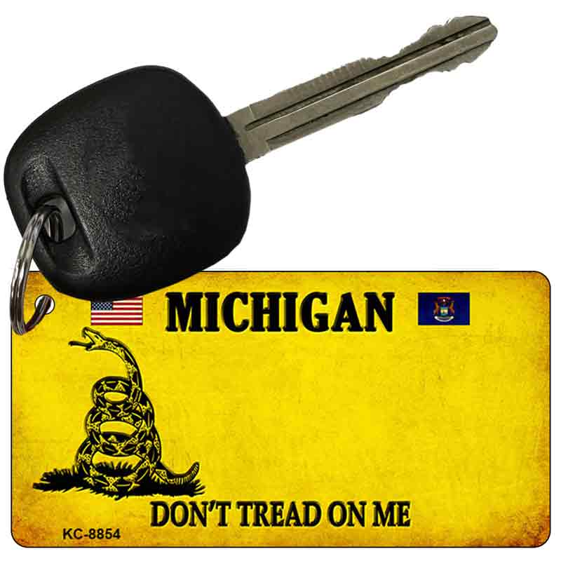 Michigan Do Not Tread On Me Novelty Metal Key Chain KC-8854