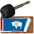 Wyoming Flag Scroll Novelty Aluminum Key Chain KC-9056
