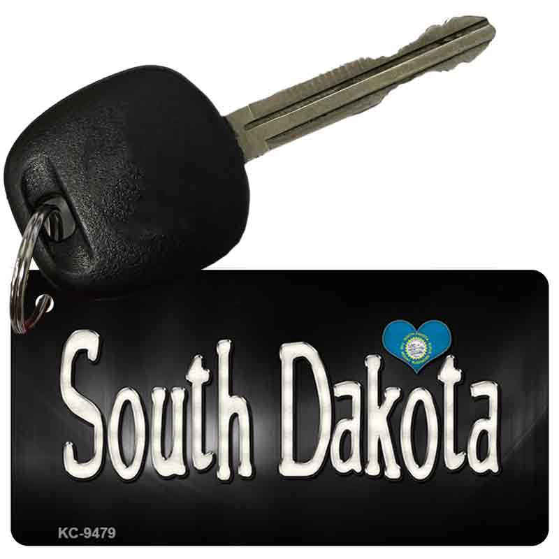 South Dakota Flag Script Novelty Aluminum Key Chain KC-9479