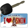I Love Snow Alaska State Novelty Aluminum Key Chain KC-9600