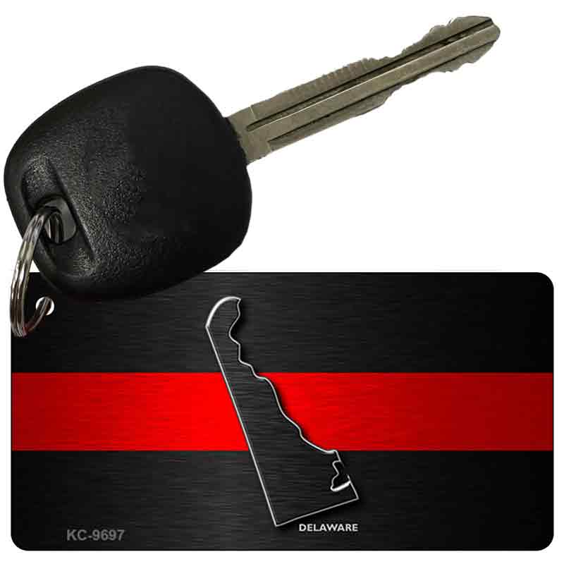 Delaware Thin Red Line Novelty Metal Key Chain KC-9697