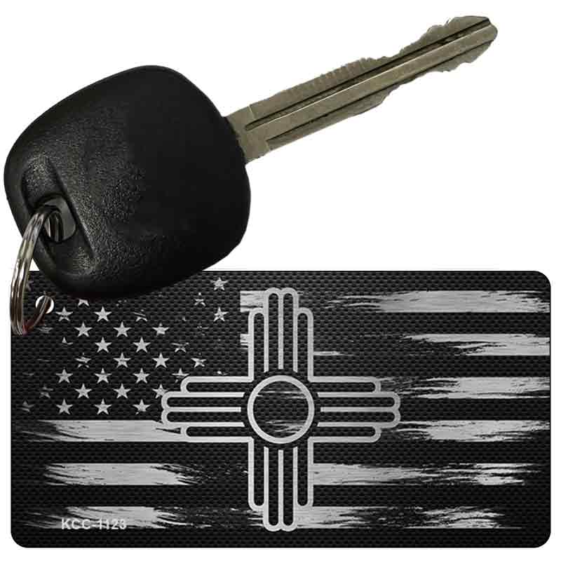 New Mexico Carbon Fiber Effect Novelty Metal Key Chain KCC-1123