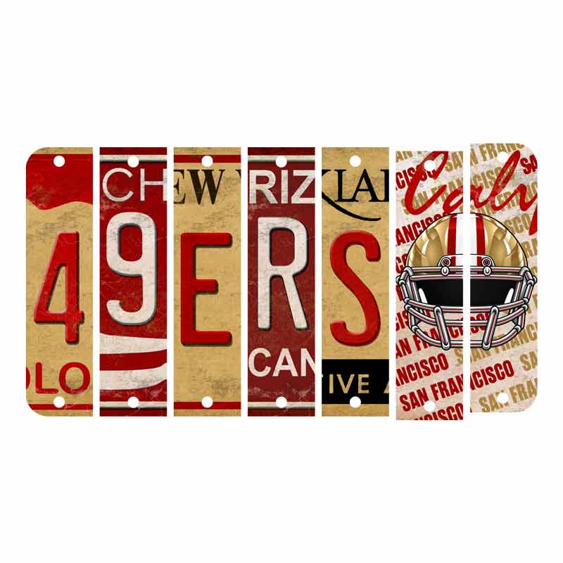 49ers Cut License Plate Strip Wood Sign WS-101 7 Strip Kit