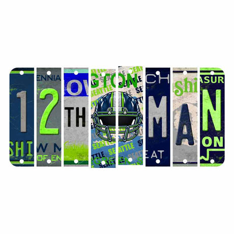 12th Man Cut License Plate Strip Wood Sign WS-103 8 Strip Kit