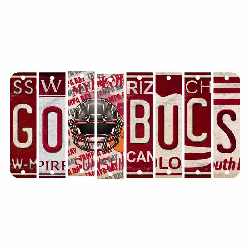 Go Bucs Cut License Plate Strip Wood Sign WS-108 8 Strip Kit