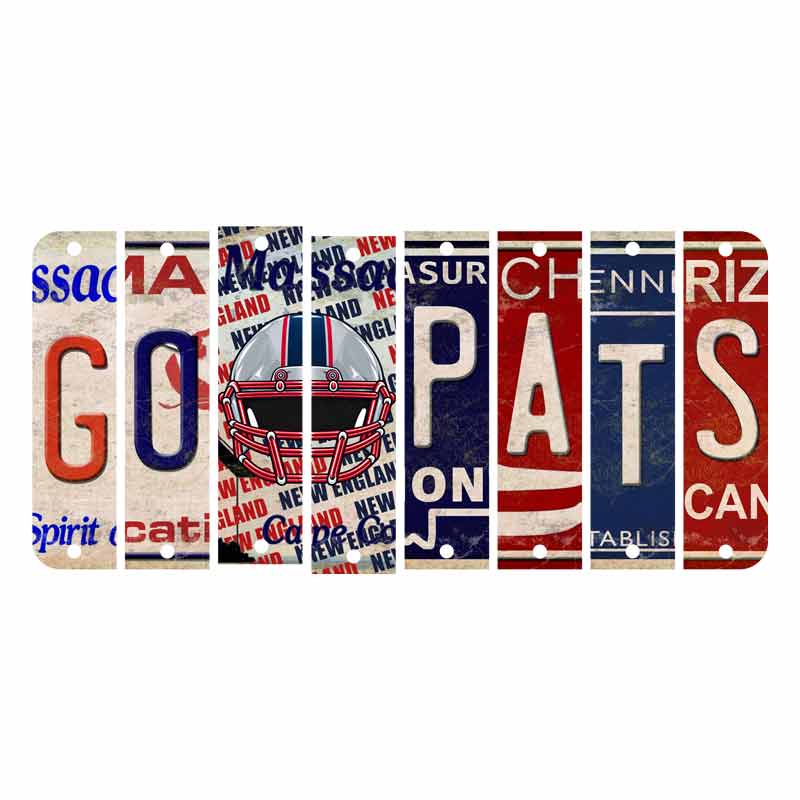 Go Pats Cut License Plate Strip Wood Sign WS-111 8 Strip Kit