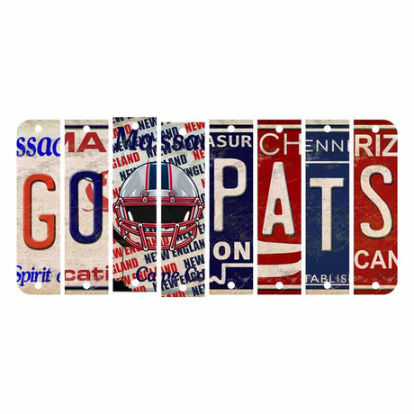 Go Pats Cut License Plate Strip Wood Sign WS-111 8 Strip Kit