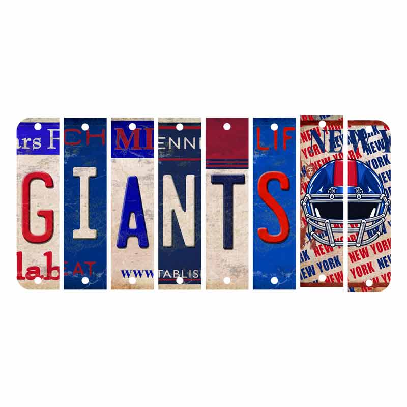 Giants Cut License Plate Strip Wood Sign WS-113 8 Strip Kit