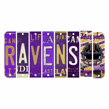 Ravens Cut License Plate Strip Wood Sign WS-114 8 Strip Kit