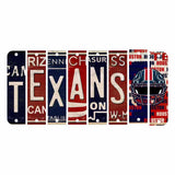 Texans Cut License Plate Strip Wood Sign WS-116 8 Strip Kit