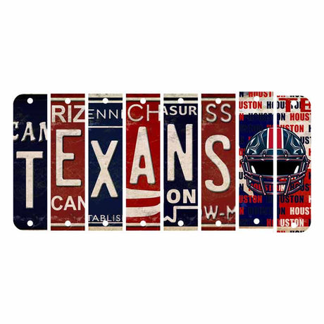 Texans Cut License Plate Strip Wood Sign WS-116 8 Strip Kit