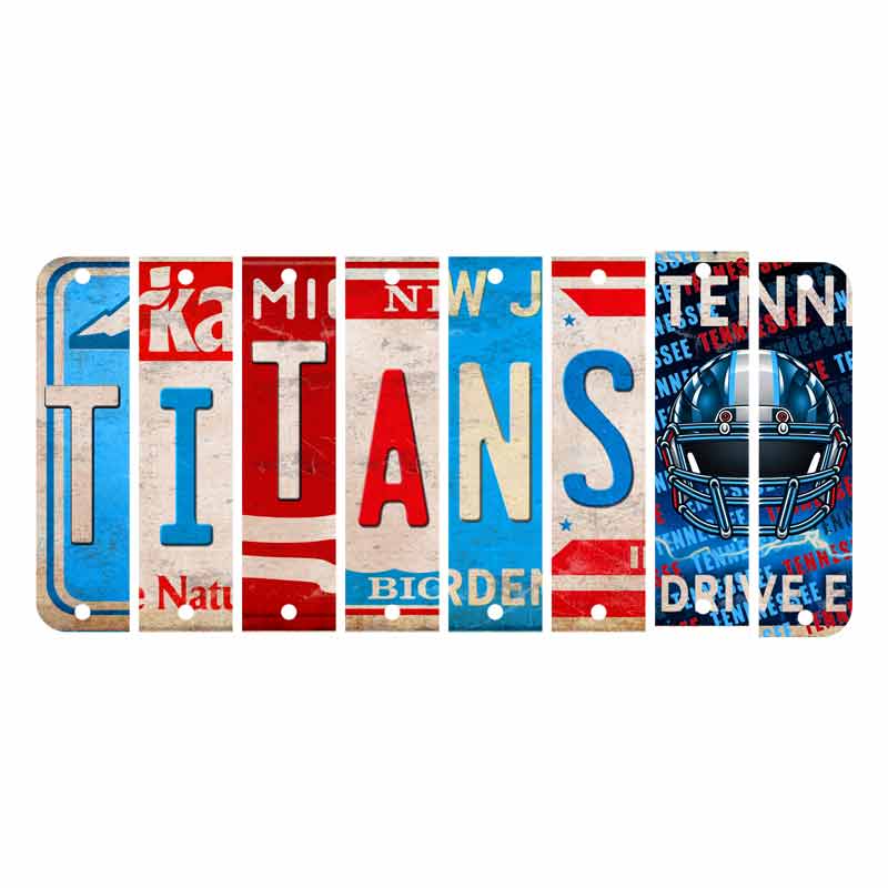 Titans Cut License Plate Strip Wood Sign WS-117 8 Strip Kit