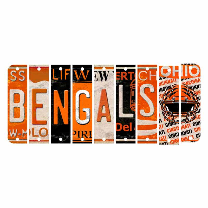 Bengals Cut License Plate Strip Wood Sign WS-118 9 Strip Kit