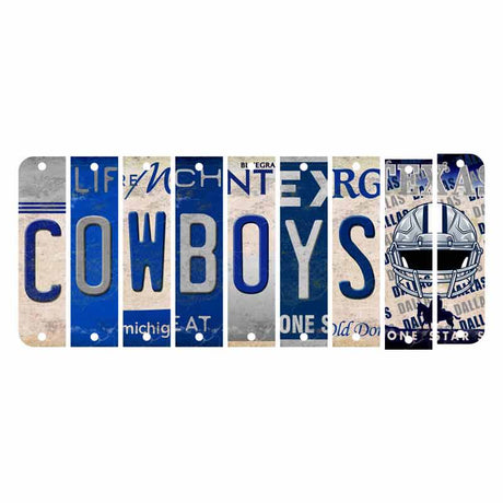 Cowboys Cut License Plate Strip Wood Sign WS-119 9 Strip Kit
