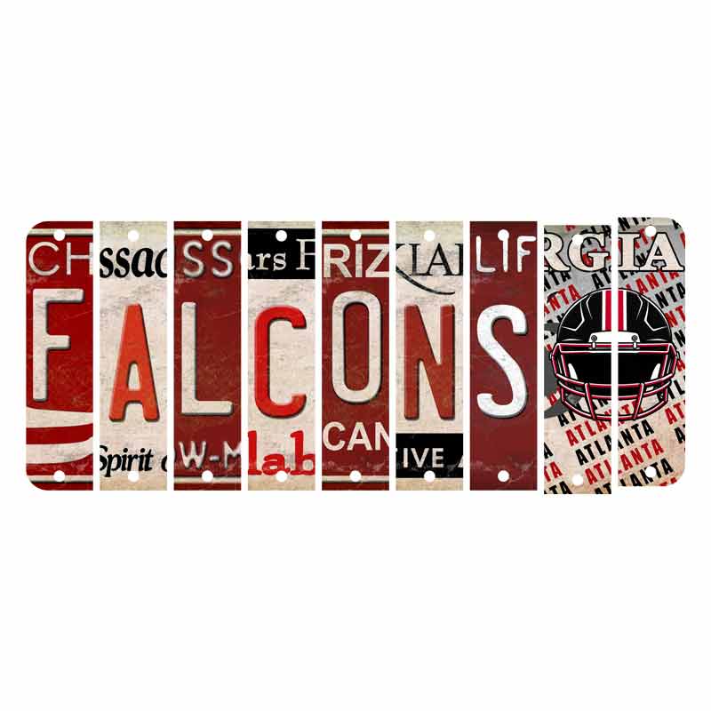 Falcons Cut License Plate Strip Wood Sign WS-122 9 Strip Kit