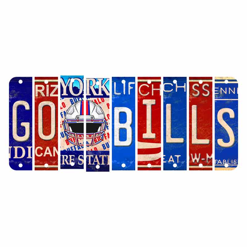 Go Bills Cut License Plate Strip Wood Sign WS-123 9 Strip Kit