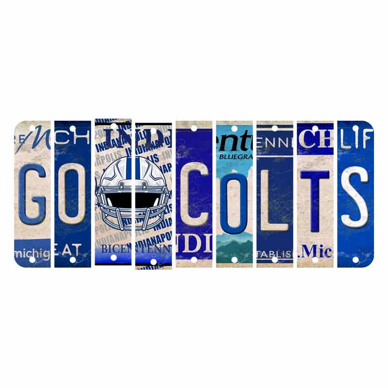 Go Colts Cut License Plate Strip Wood Sign WS-125 9 Strip Kit