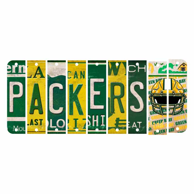 Packers Cut License Plate Strip Wood Sign WS-127 9 Strip Kit