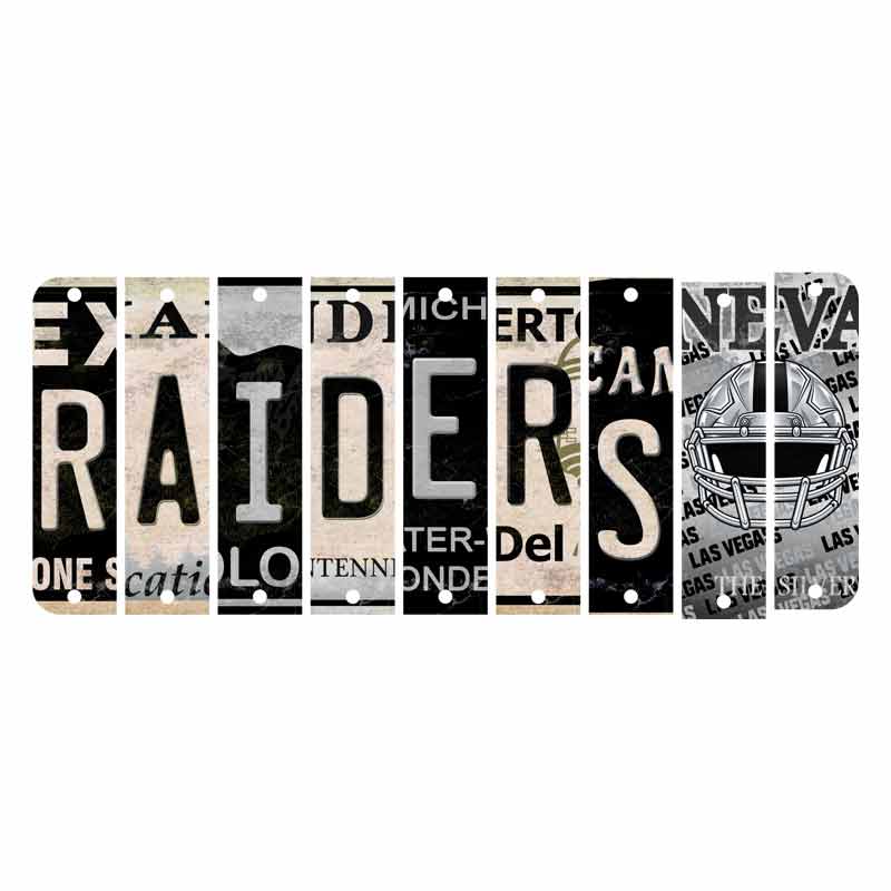 Raiders Cut License Plate Strip Wood Sign WS-128 9 Strip Kit