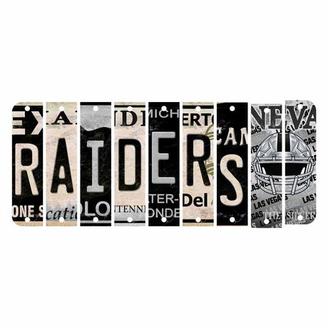 Raiders Cut License Plate Strip Wood Sign WS-128 9 Strip Kit