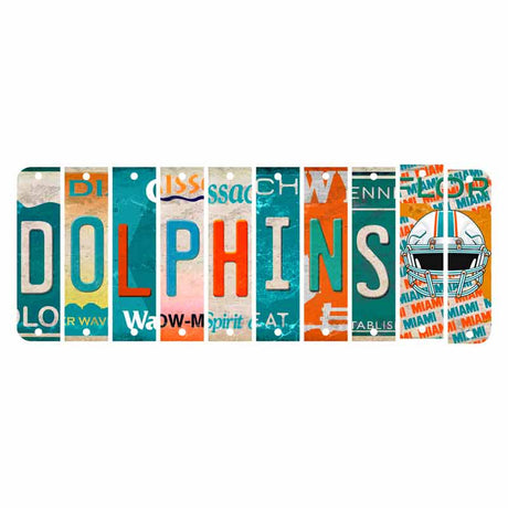 Dolphins Cut License Plate Strip Wood Sign WS-130 10 Strip Kit