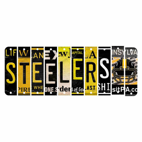 Steelers Cut License Plate Strip Wood Sign WS-136 10 Strip Kit