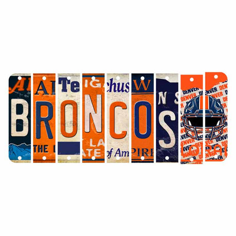 Broncos Cut License Plate Strip Wood Sign WS-140 9 Strip Kit