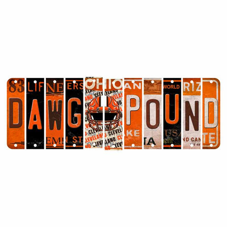 Dawg Pound Cut License Plate Strip Wood Sign WS-141