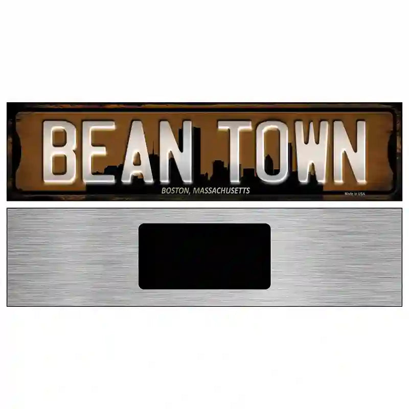 Boston Massachusetts Bean Town Novelty Metal Street Sign 6" x 1.5" (KM)
