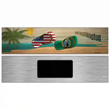 Washington Flag and US Flag Novelty Metal Street Sign 6" x 1.5" (KM)