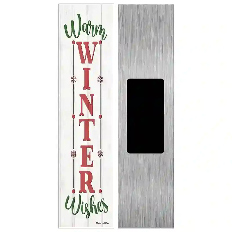 Warm Winter Wishes White Novelty Metal Street Sign 6" x 1.5" (KM)