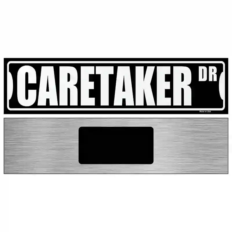 Caretaker Dr Novelty Metal Street Sign 6" x 1.5" (KM)
